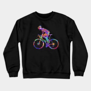 Road biker man watercolor art Crewneck Sweatshirt